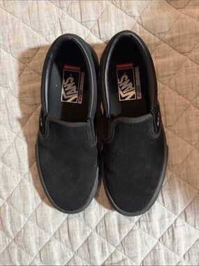 Vans Black Suede Slip-On Loafers